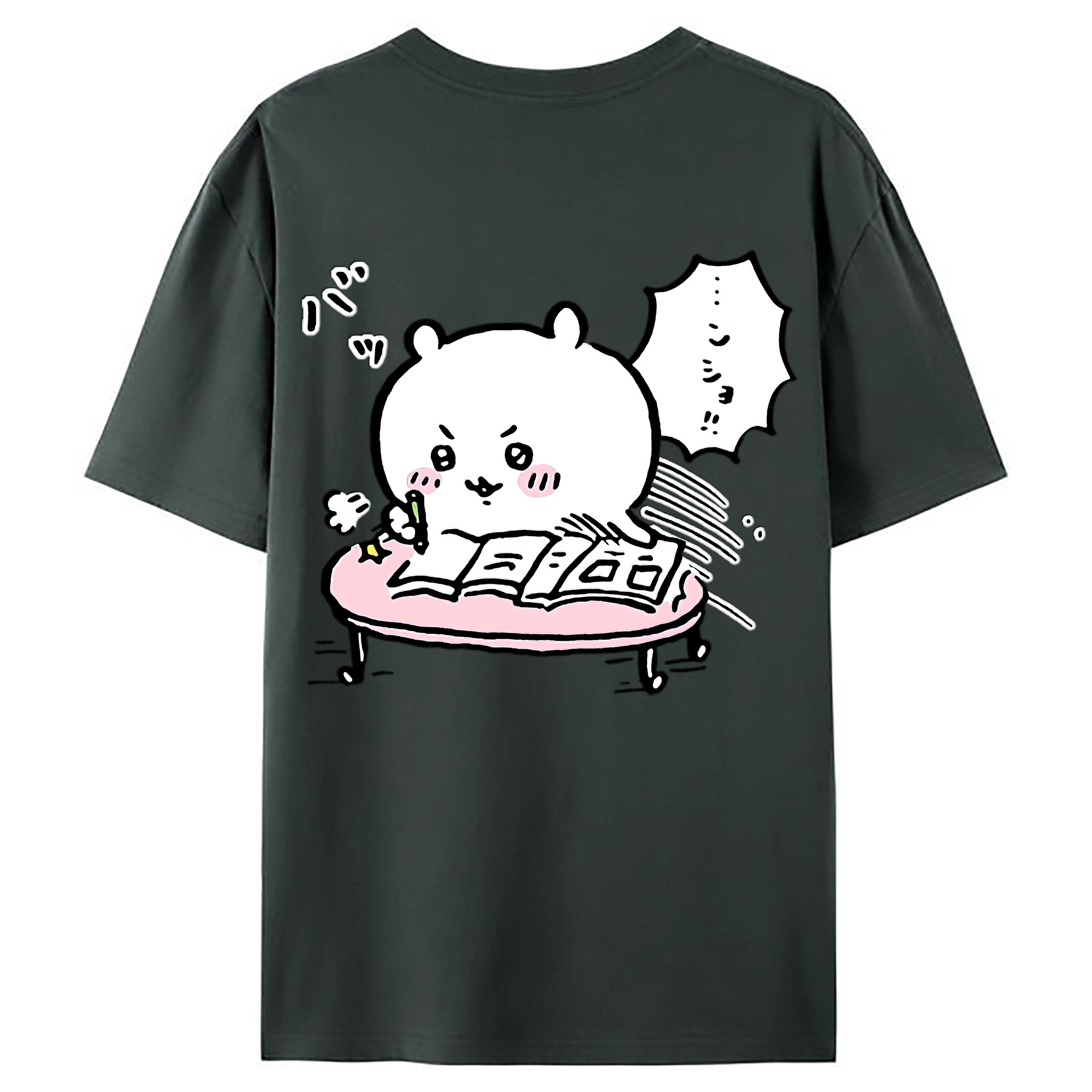 （画像用） ちいかわ ちいかわ Chii-kawa chiikawa 綿100％ メンズ半袖Tシャツ（バックプリント） 通気性